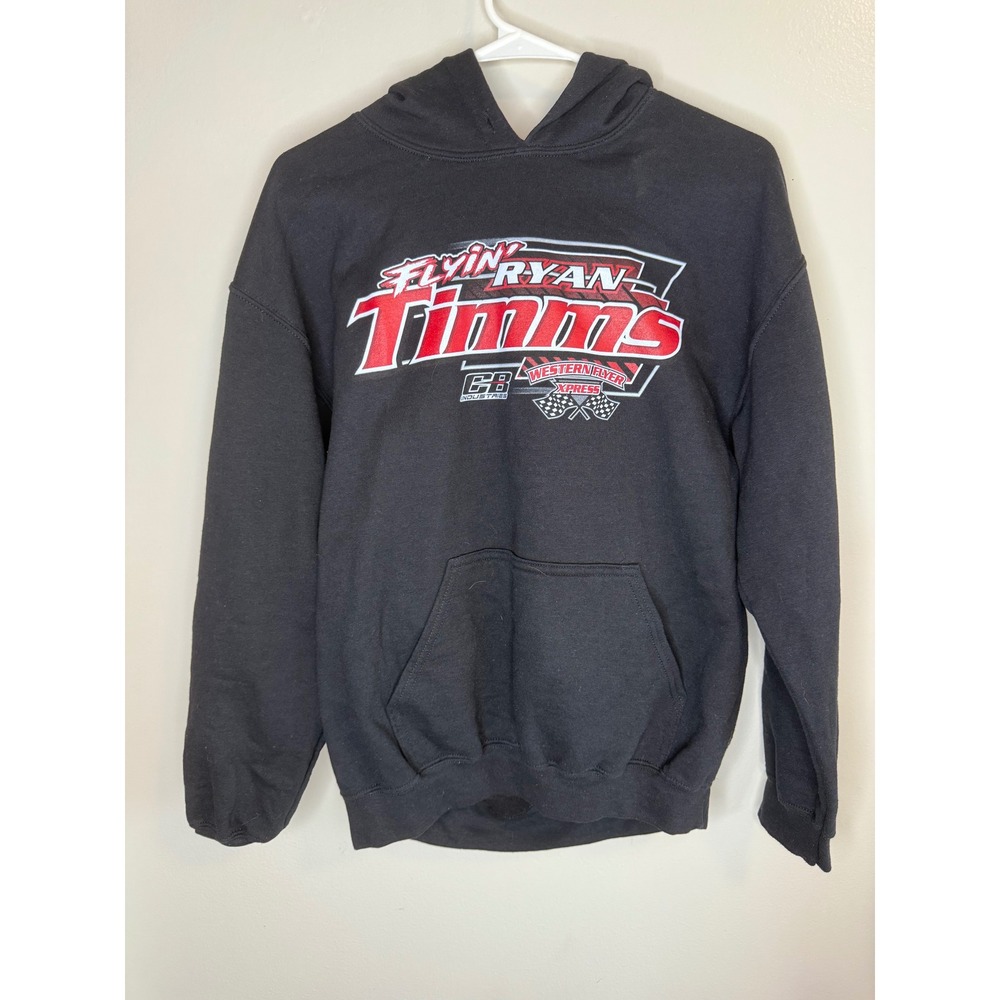 Flying Ryan Timms Racing Hoodie Sweatshirt Black Mens Size M Motorsport
